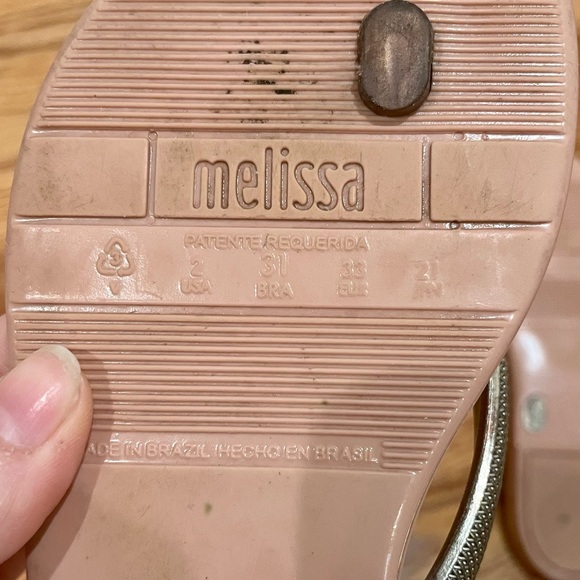 Mini Melissa Bronze Bow Flip Flop - Picture 5 of 5